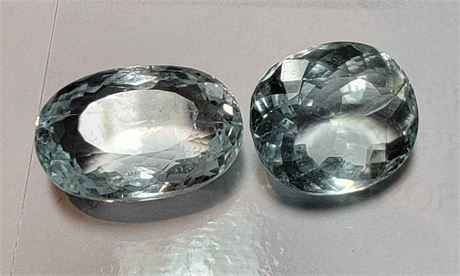 7.48 ct 2pcs Oval Cut Natural Aquamarine Gemstones Appraisal $7705 