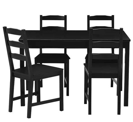 IKEA of Sweden JOKKMOKK Table and 4 chairs, black-brown $259 - READ 