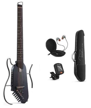 Donner Hush I Headless Acoustic-Electric Guitar, Black $400 