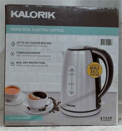 NEW OPEN BOX Kalorik JK51389SS Rapid Electric Kettle $39.98 