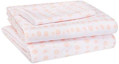 NEW Amazon Kid's 3pc Pink Dots Super Soft Microfiber Sheet Set Twin 