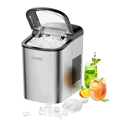 NEW OPEN BOX Galanz 26LB Countertop Ice Maker Stainless Steel $159 