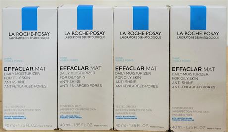 NEW BUNDLE OF 4 La Roche-Posay Effaclar Mat Daily Face Moisturizers 40mL $132 
