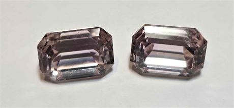 27.30 ct 2pcs Octagon Cut Natural Kunzite Gemstones Appraisal $16380 