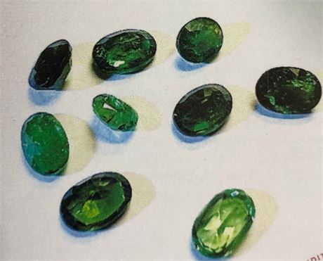 4.08 ct 9pcs Oval Cut Natural Green Tsavorite Gemstones Appraisal $4896 