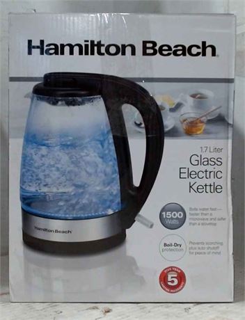 Hamilton Beach 40855C 1.7L Glass Kettle Glass and Stainless Steel $49.98 