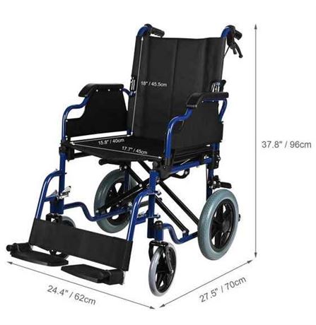 Livingbasics LB-BME-4615G2 Foldable Lightweight Wheelchair $260 - READ 
