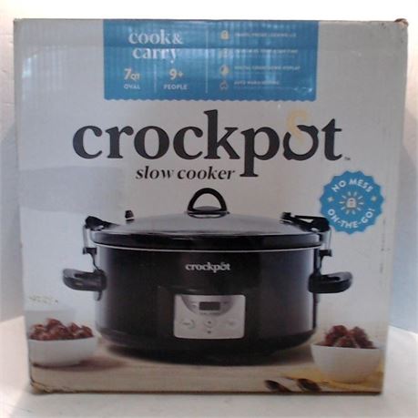 NEW OPEN BOX Crockpot SCCPVL710-B-A 7qt. Countdown Slow Cooker $91 