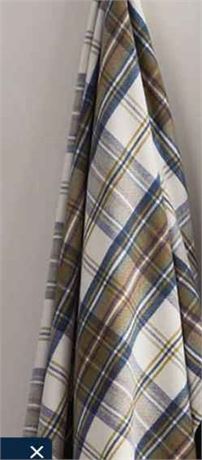 The Company Store Legends Luxury Lambswool Yarn-Dyed Plaid Blanket Sz King  $349 