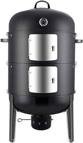 NEW OPEN BOX Realcool 20" Vertical Steel Charcoal Outdoor BBQ Smoker Grill $250 