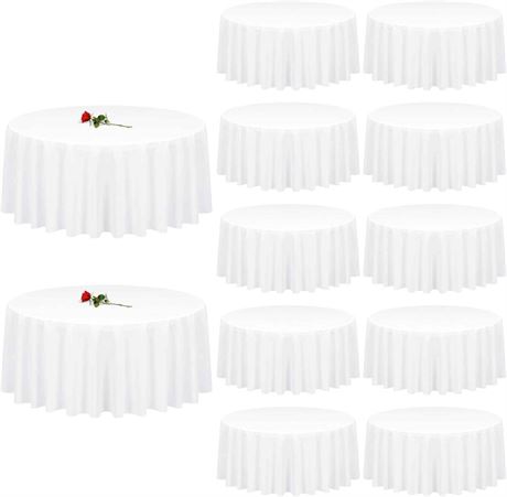 NEW Ymhpride Pack of 12 120" Round Tablecloth, White $374.03 
